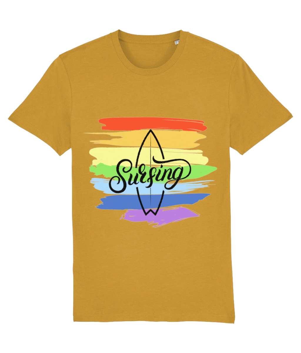 Indigo Jo rainbow surf mens t-shirt