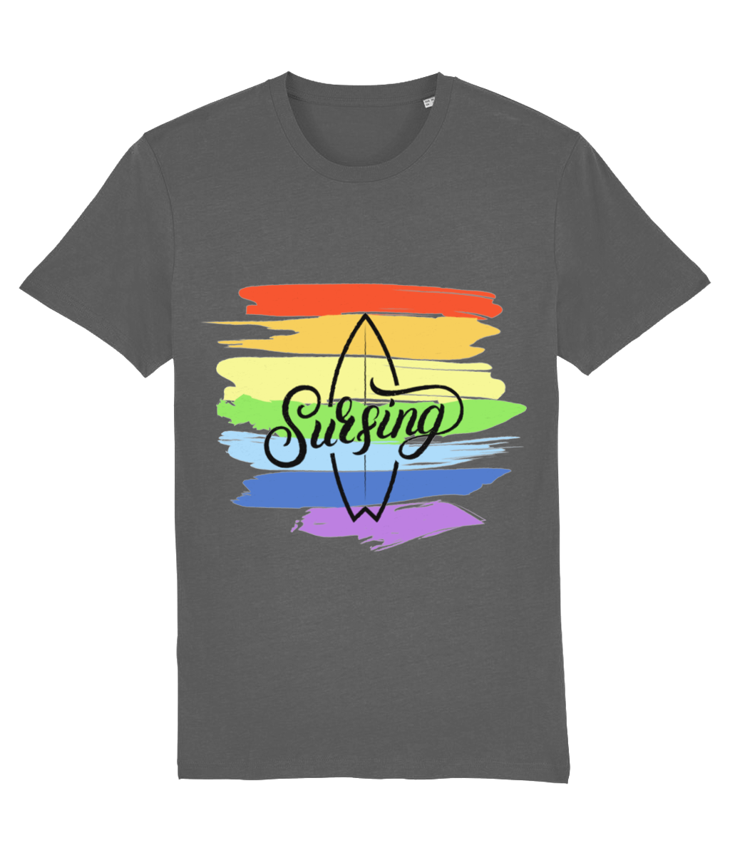 Indigo Jo rainbow surf mens t-shirt