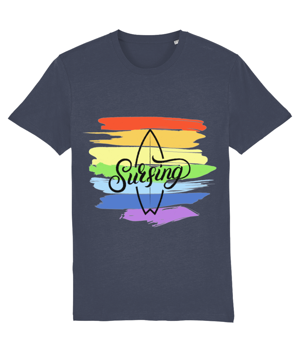 Indigo Jo rainbow surf mens t-shirt