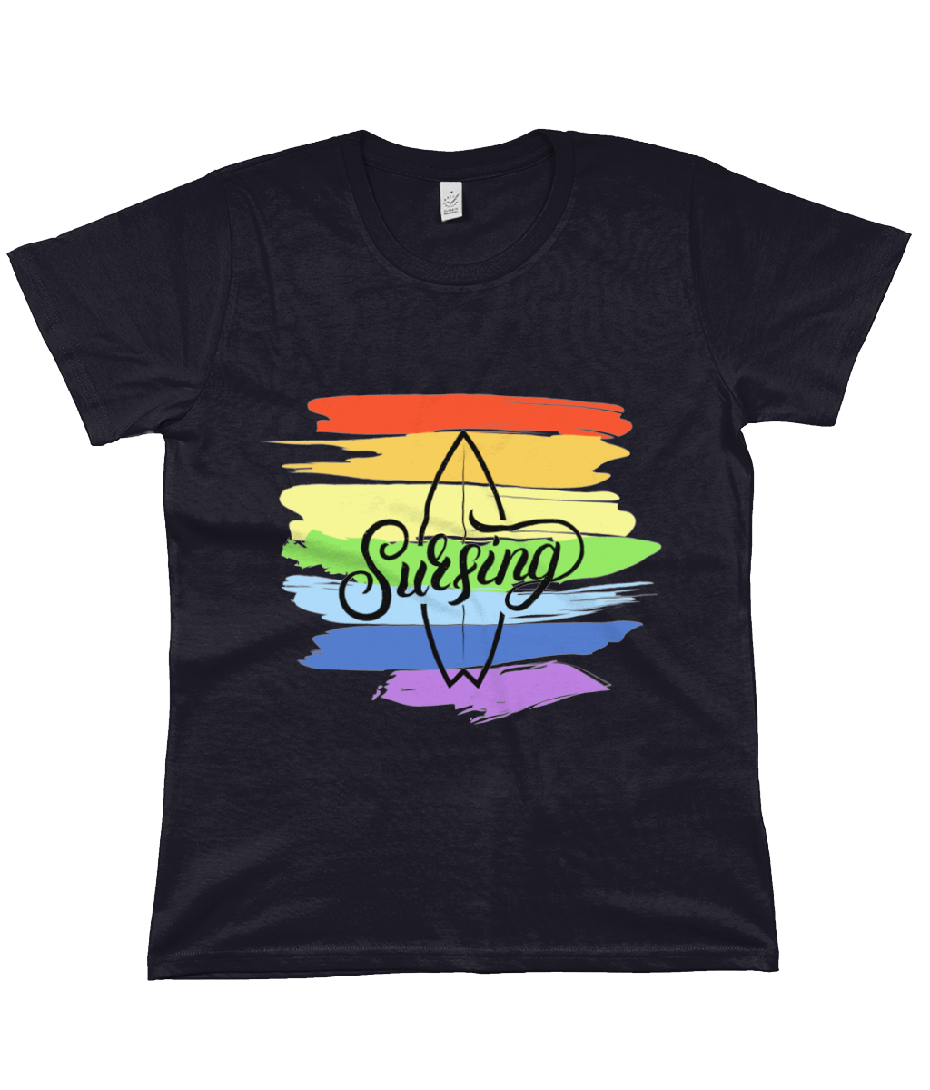 Indigo Jo rainbow surf women's  t-shirt