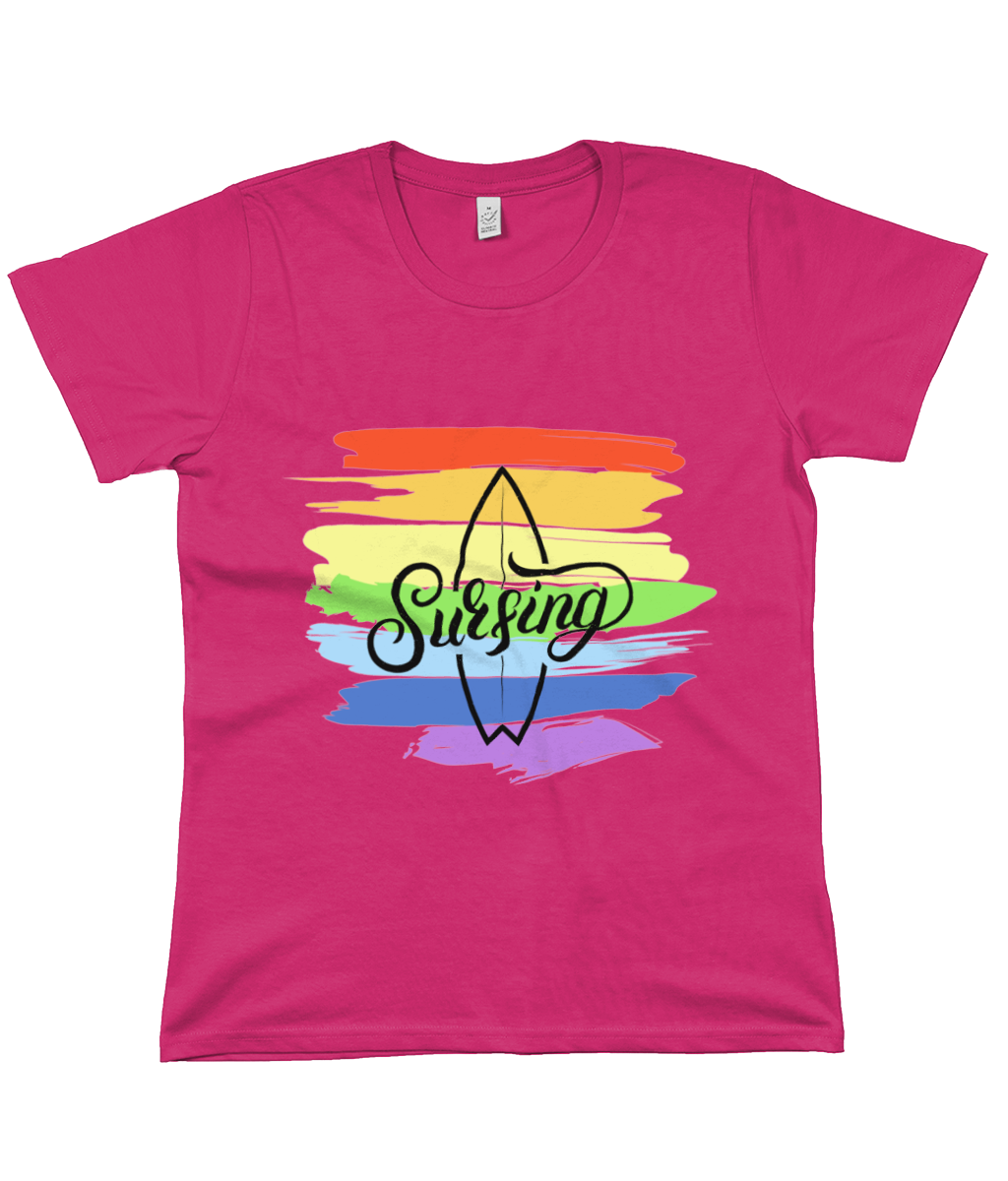 Indigo Jo rainbow surf women's  t-shirt