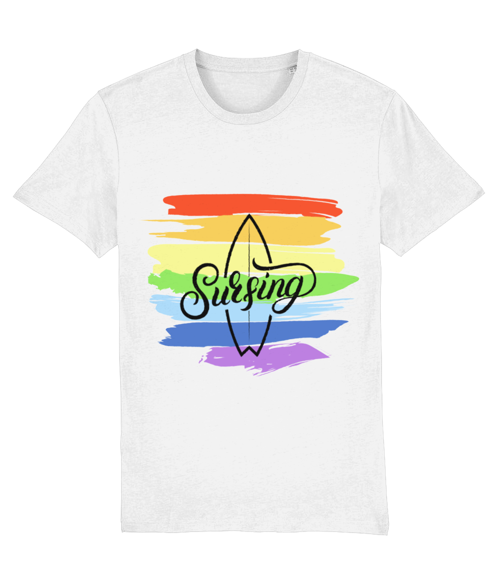 Indigo Jo rainbow surf mens t-shirt