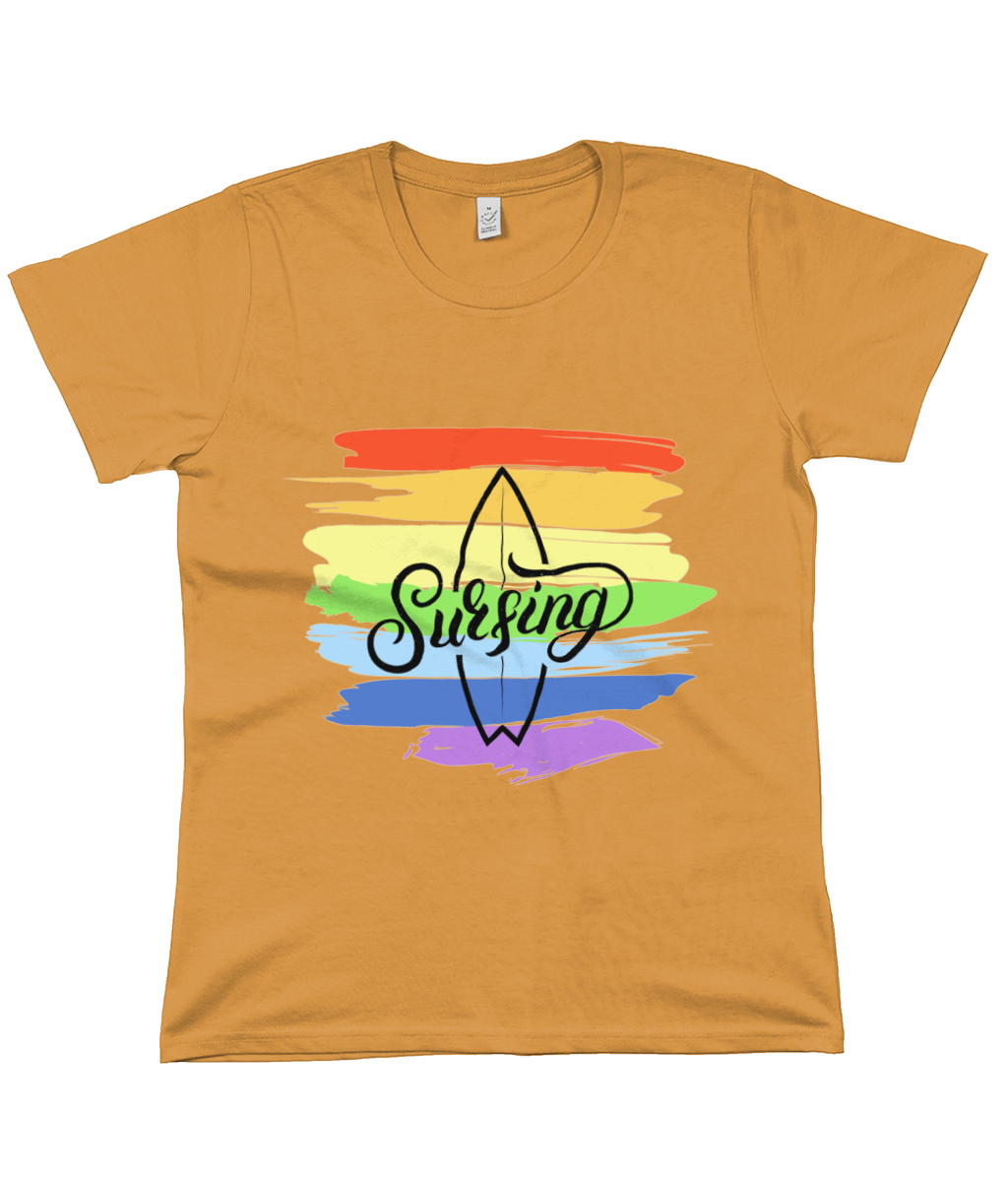 Indigo Jo rainbow surf women's  t-shirt