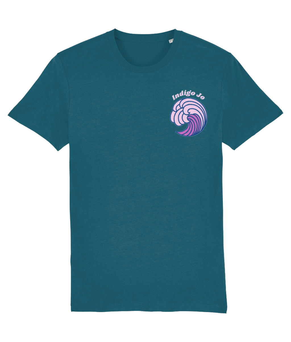 Indigo Jo purple wave mens t-shirt