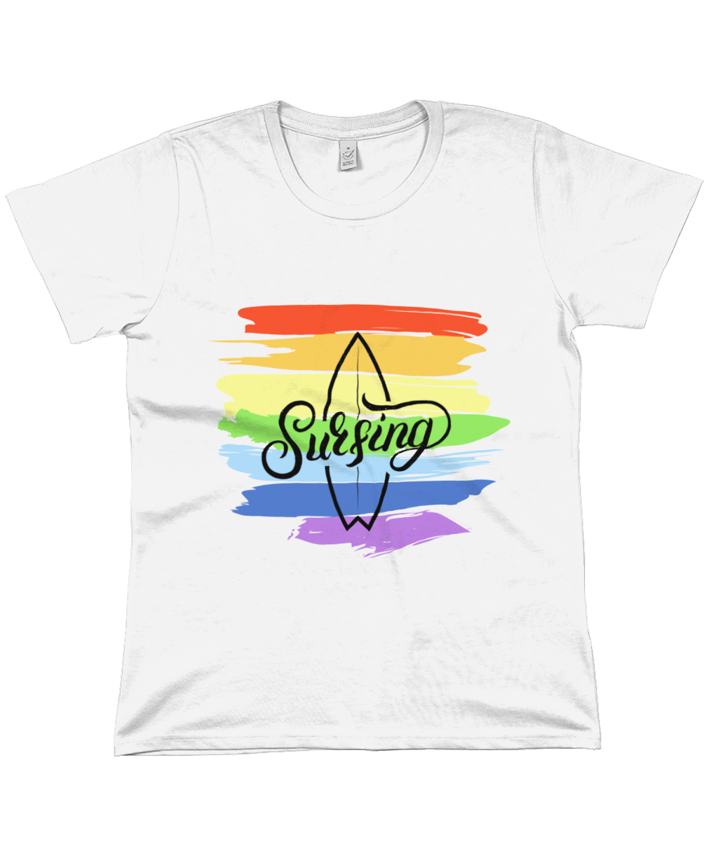 Indigo Jo rainbow surf women's  t-shirt