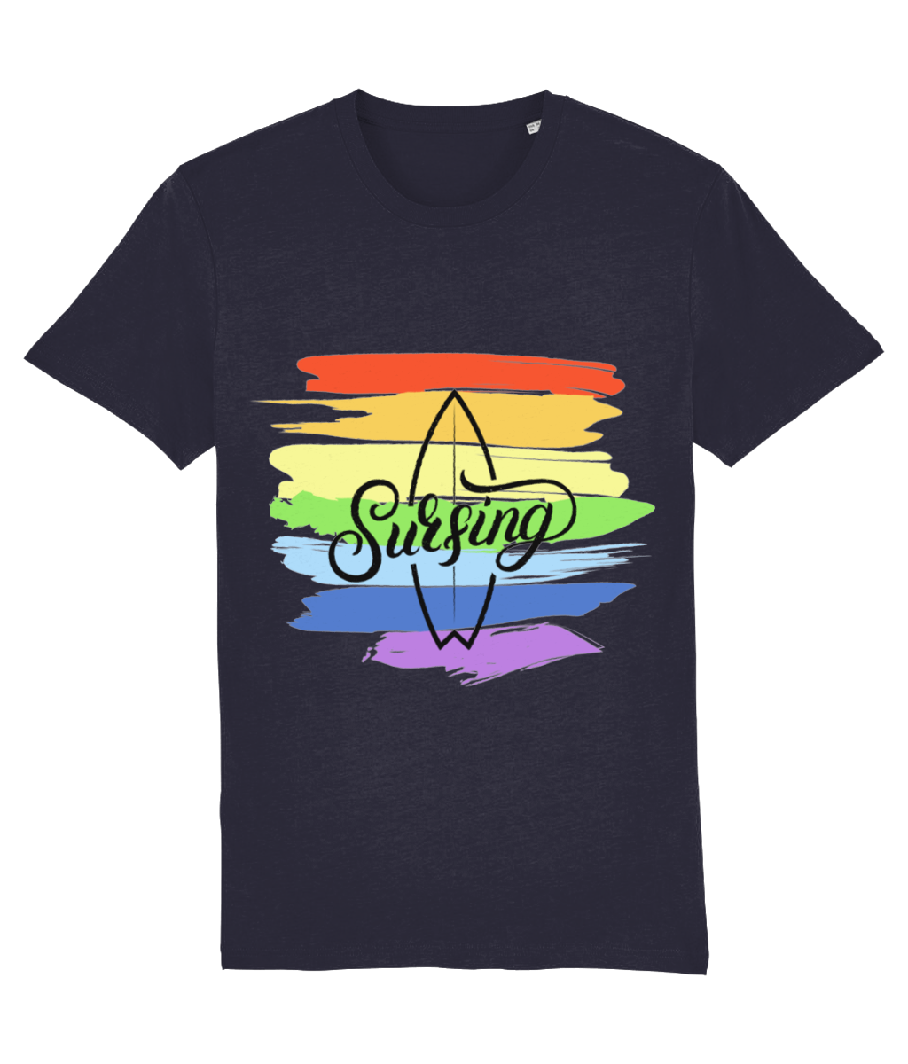 Indigo Jo rainbow surf mens t-shirt