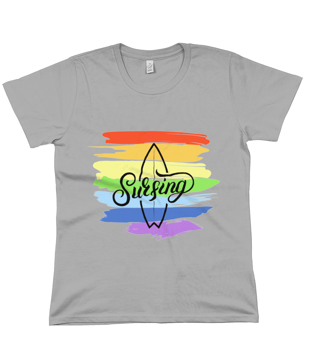 Indigo Jo rainbow surf women's  t-shirt