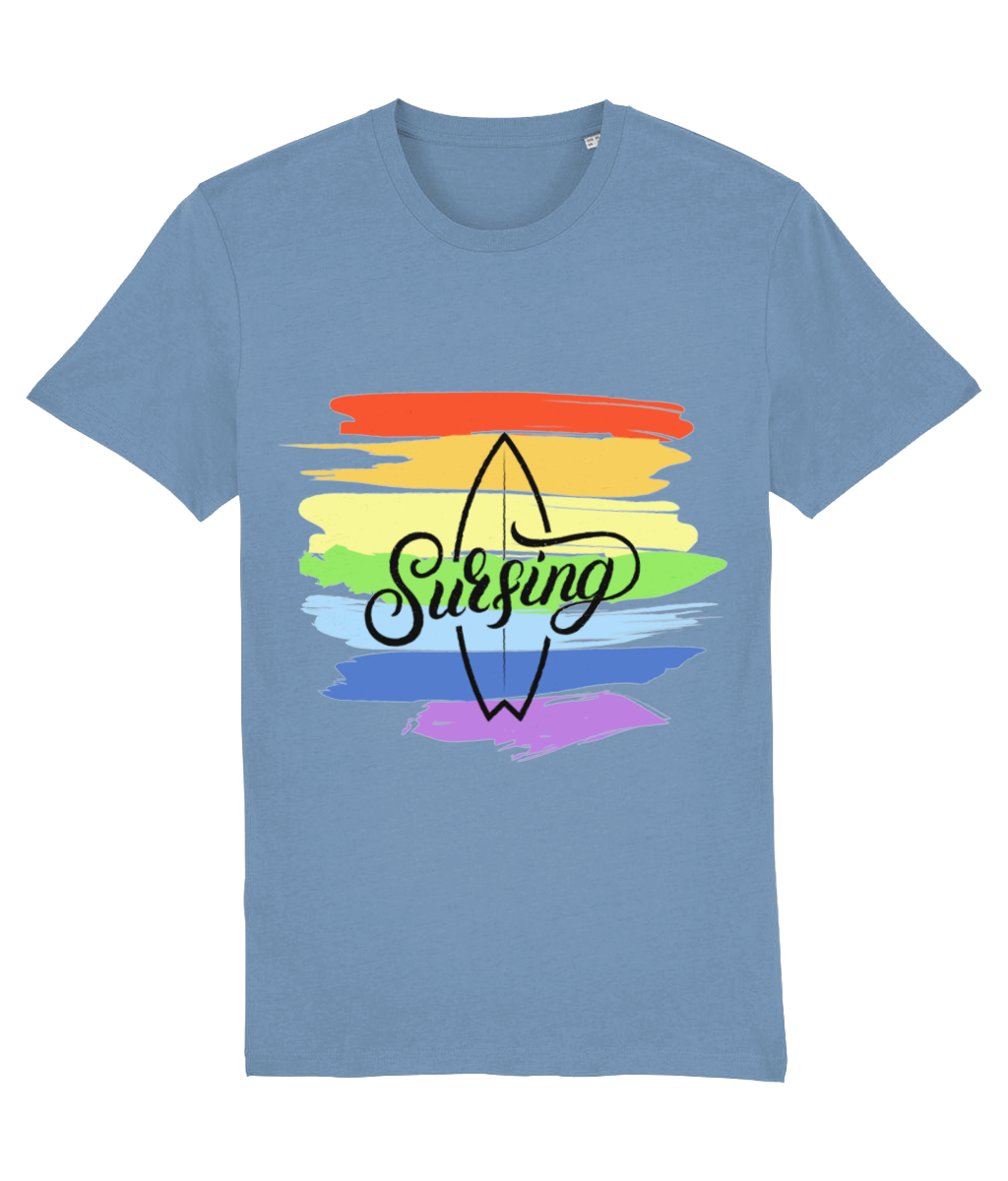 Indigo Jo rainbow surf mens t-shirt