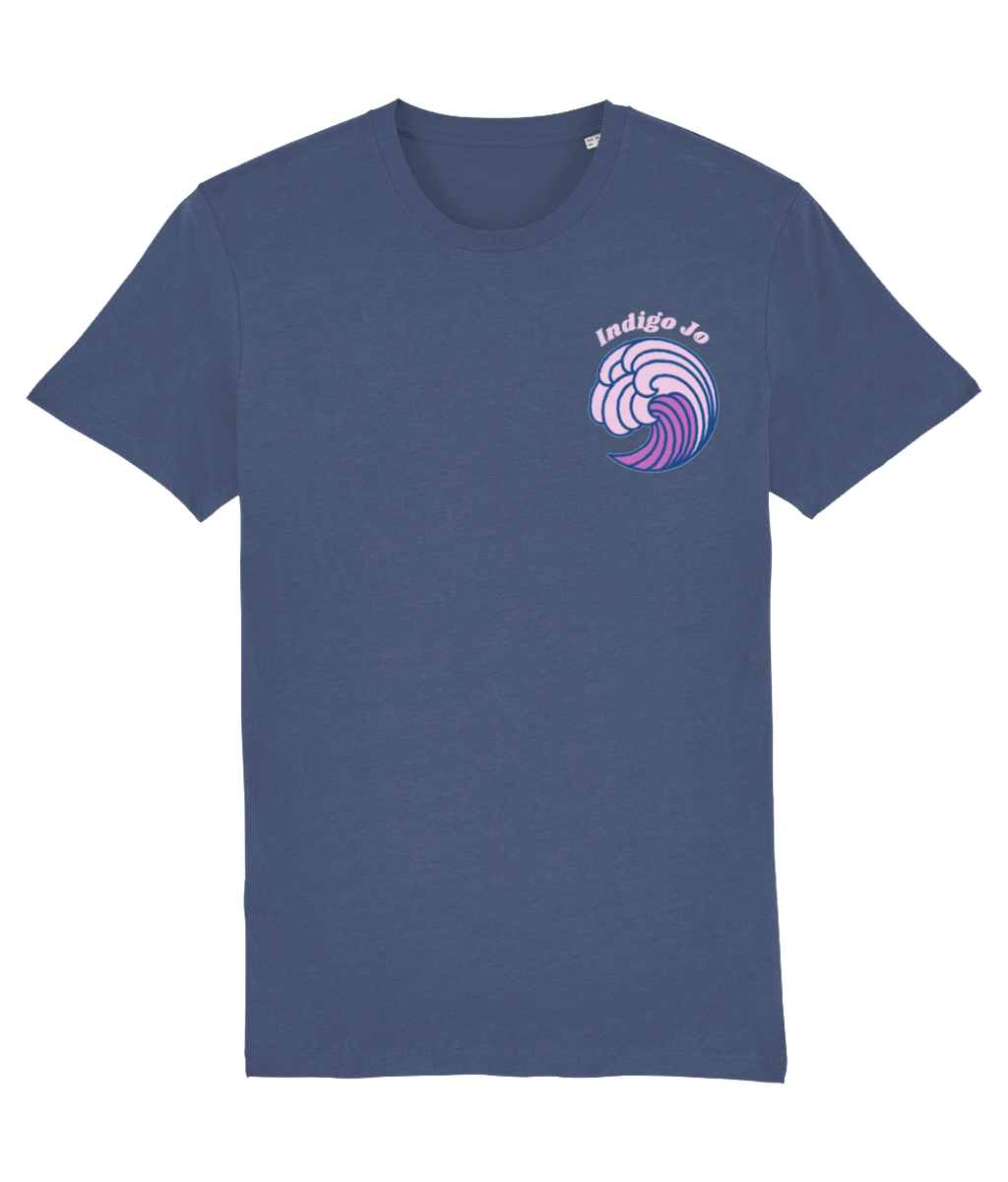 Indigo Jo purple wave mens t-shirt